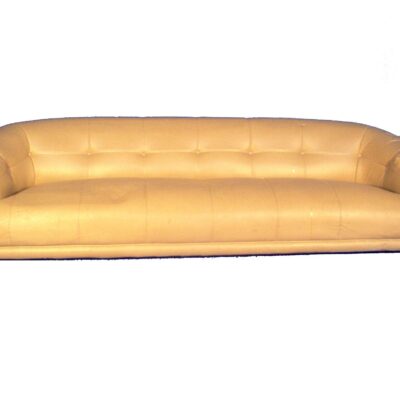 Sofá en piel beige