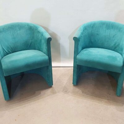 Turquoise Curved Armchair. But_61
