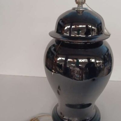Lámpara estilo Tibor en cerámica negra 01528