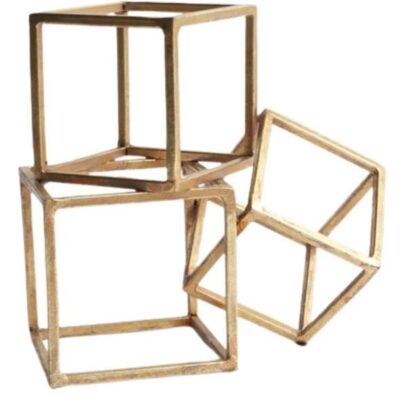 Figura decorativa metal dorado Cubos Room