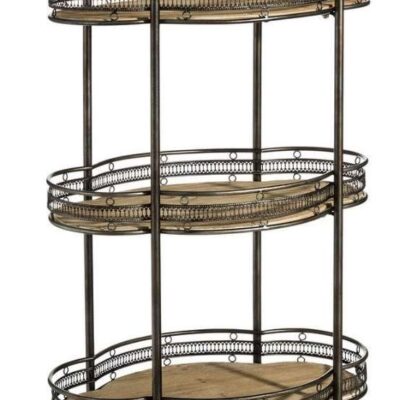 Mesa Camarera Metal Madera Vintage