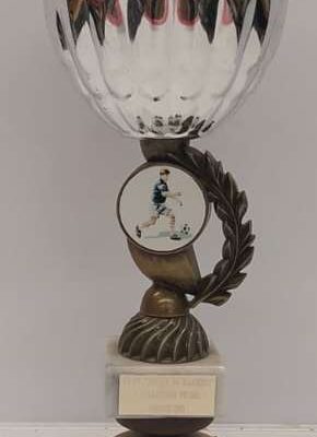 Silver Cup-Shaped Football Trophy