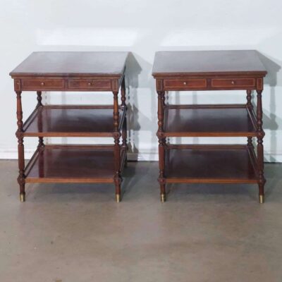 Wooden side table with 2 drawers and two shelves 04238