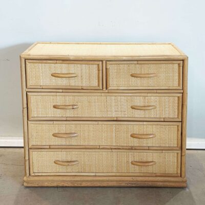 Vintage rattan chest of drawers. 01805