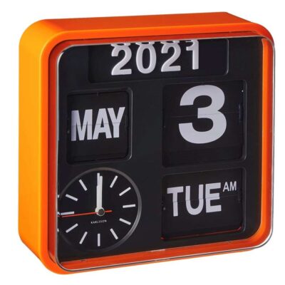 Reloj Karlsson de pared. Plástico Naranja. Años 50