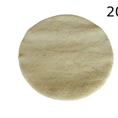 Polyamide round carpet Touch in ecru colour for rent for events, advertising, films and series.