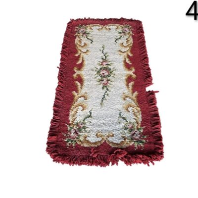 Alfombra decorativa de lana con diseño floral y flecos, similar a los estilos Aubusson o Savonnerie alquiler para eventos, publicidad, peliculas y series