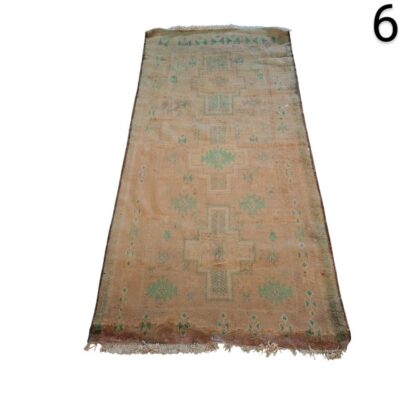 Alfombra turca vintage de lana Oushak hecha a mano alquiler para eventos, publicidad, peliculas y series