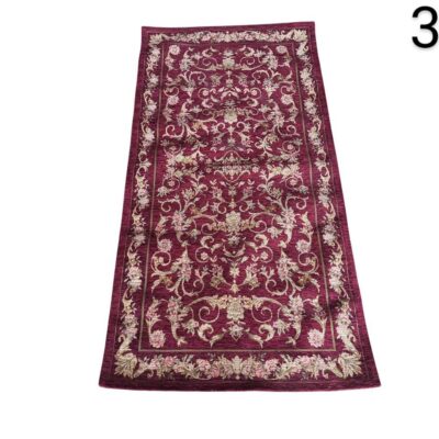 Oriental design carpet with floral pattern in maroon colour for rent for events, advertising, films and series.