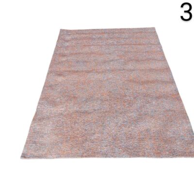 Rectangular carpet with a textured design in shades of orange and grey for rent for events, advertising, films and series.