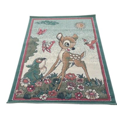 Vintage Disney rug with Bambi and Tambourine motifs, probably made in Belgium